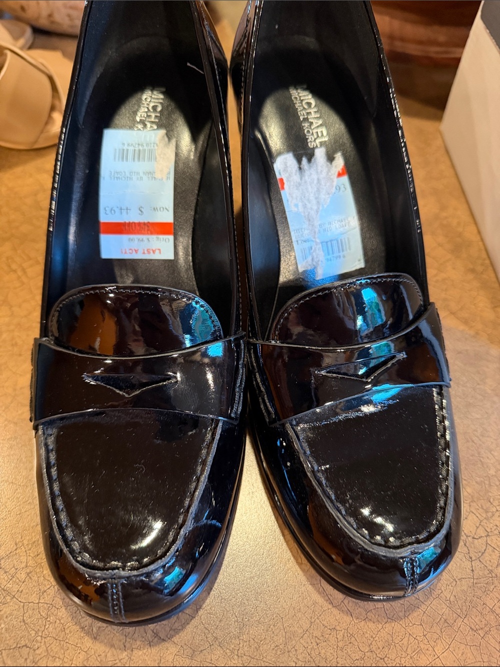 Michael Kors Black Patent Leather Penny Loafers